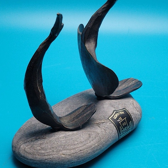 Lofoten HG Norway Smid 1995 Handmade Metal and Stone Bird Sculpture Norwegian - Picture 9 of 16
